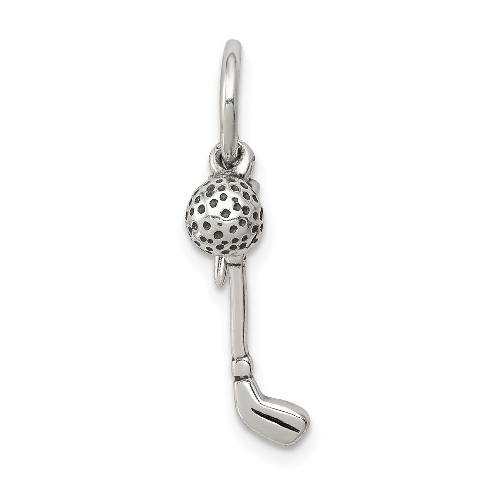 925 Sterling Silver Sports Antiqued Golfers Necklace Charm Pendant 57$